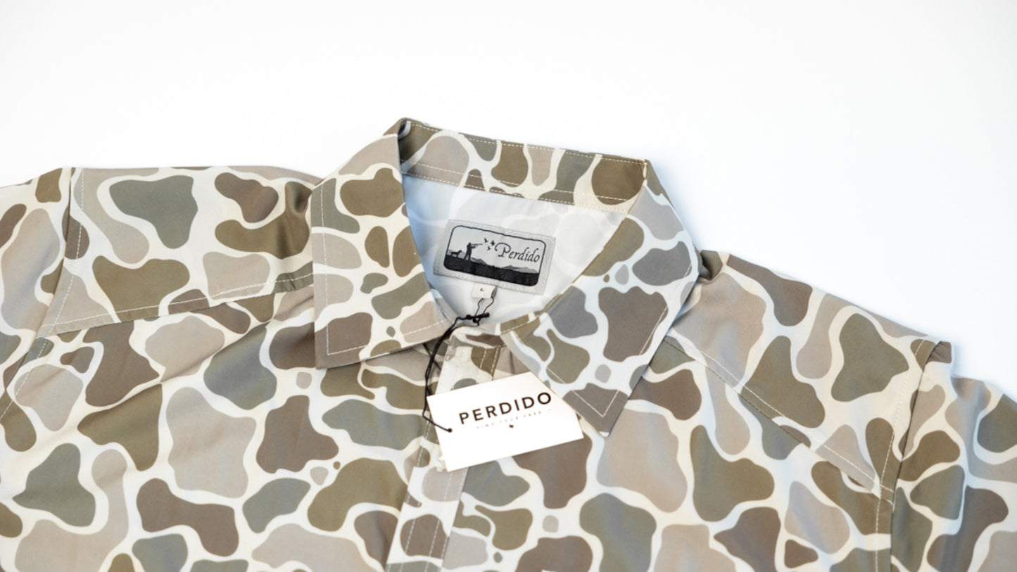 Short Sleeve Dove Camo Performance Button Up